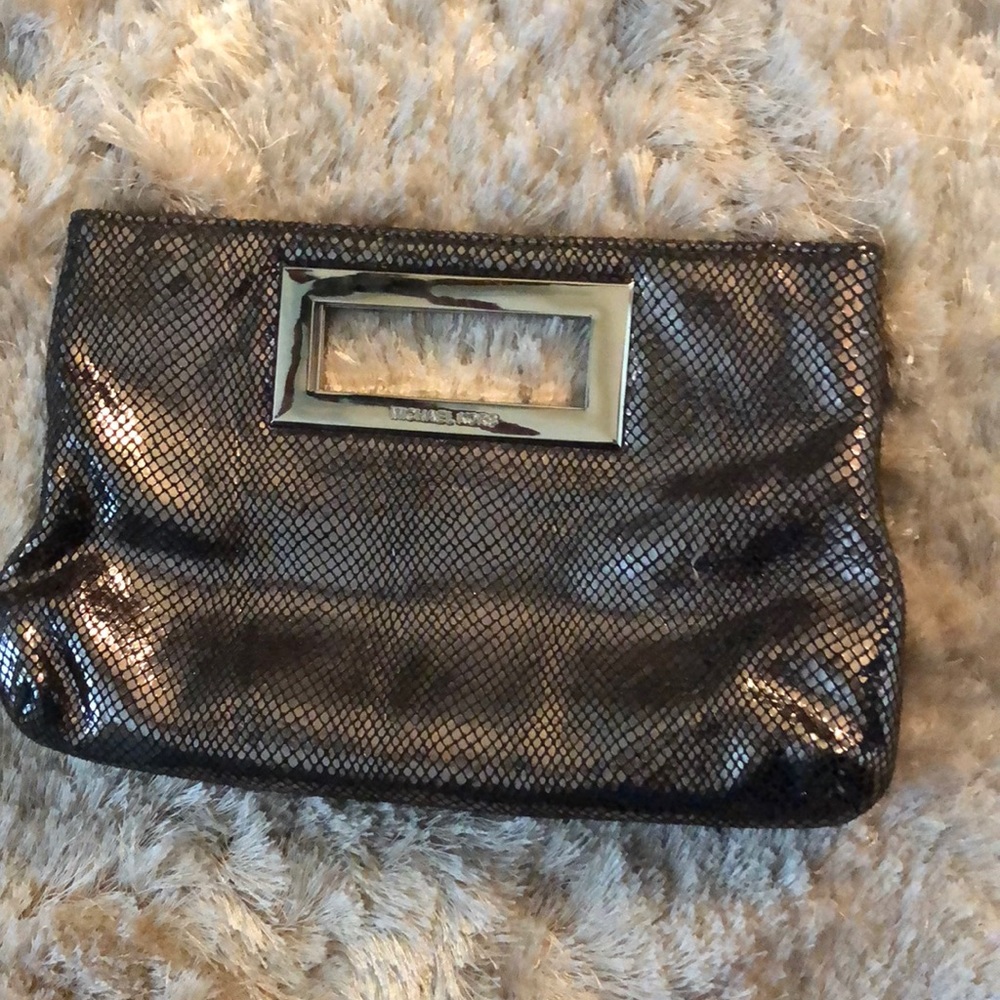 Michael Kors silver clutch